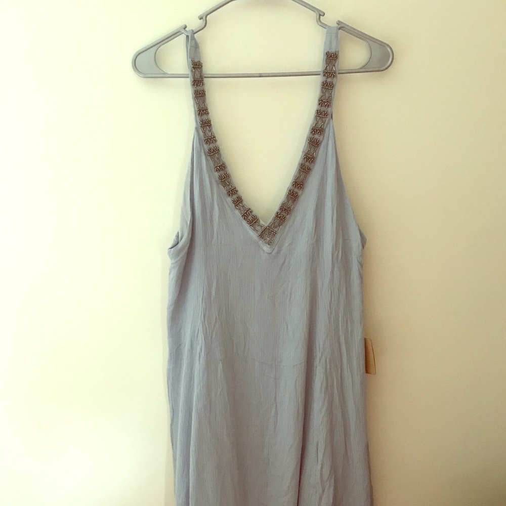 Light blue dress with silver design. NWT!